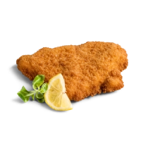 Kipschnitzel, friet en een bakje mayo